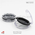 Round clear cap and base compact powder case